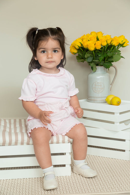 Pink Velour Top & Short Set