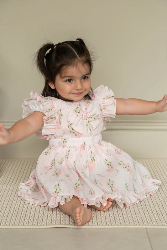 Crinkle Pink Floral Dress & Jam Pant