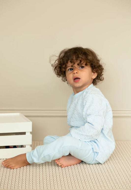 Blue Velour 2-Piece Tracksuit
