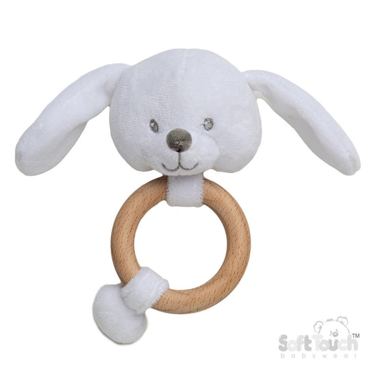 White Eco Bunny Ring Rattle