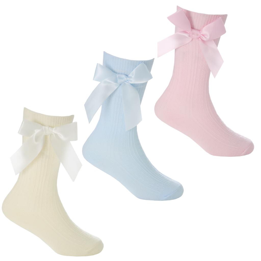 Cable Knee High Ribbon Socks