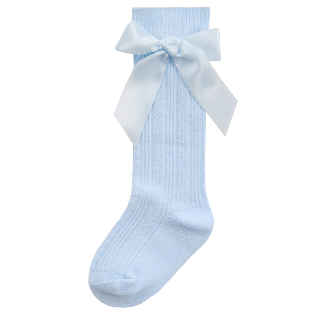 Cable Knee High Ribbon Socks