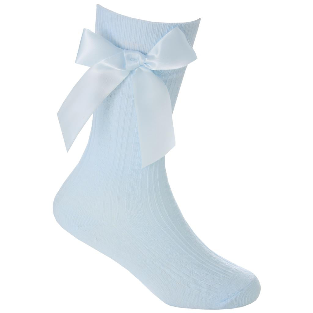Cable Knee High Ribbon Socks