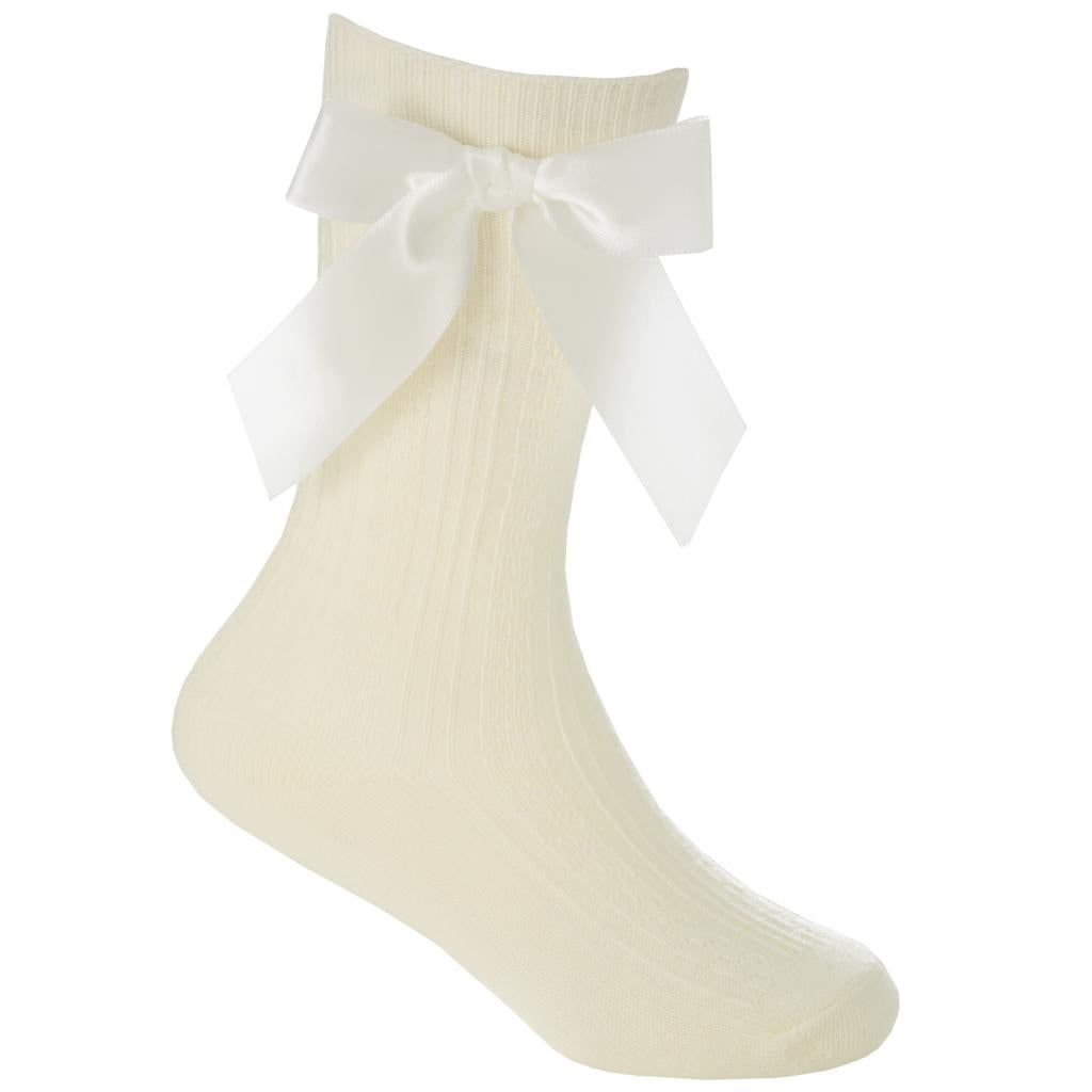 Cable Knee High Ribbon Socks