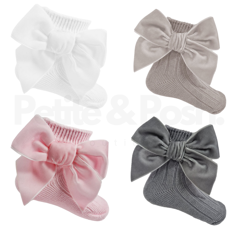 Velvet Bow Ankle Socks