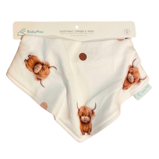 Highland Cow Baby Dribble Bib