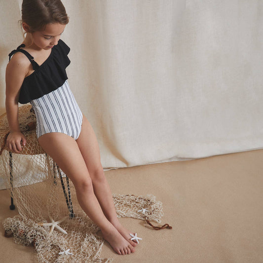 Black & White Stripe Swimsuit