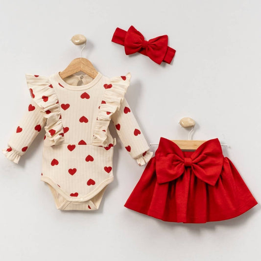 3-Piece Heart Print Set
