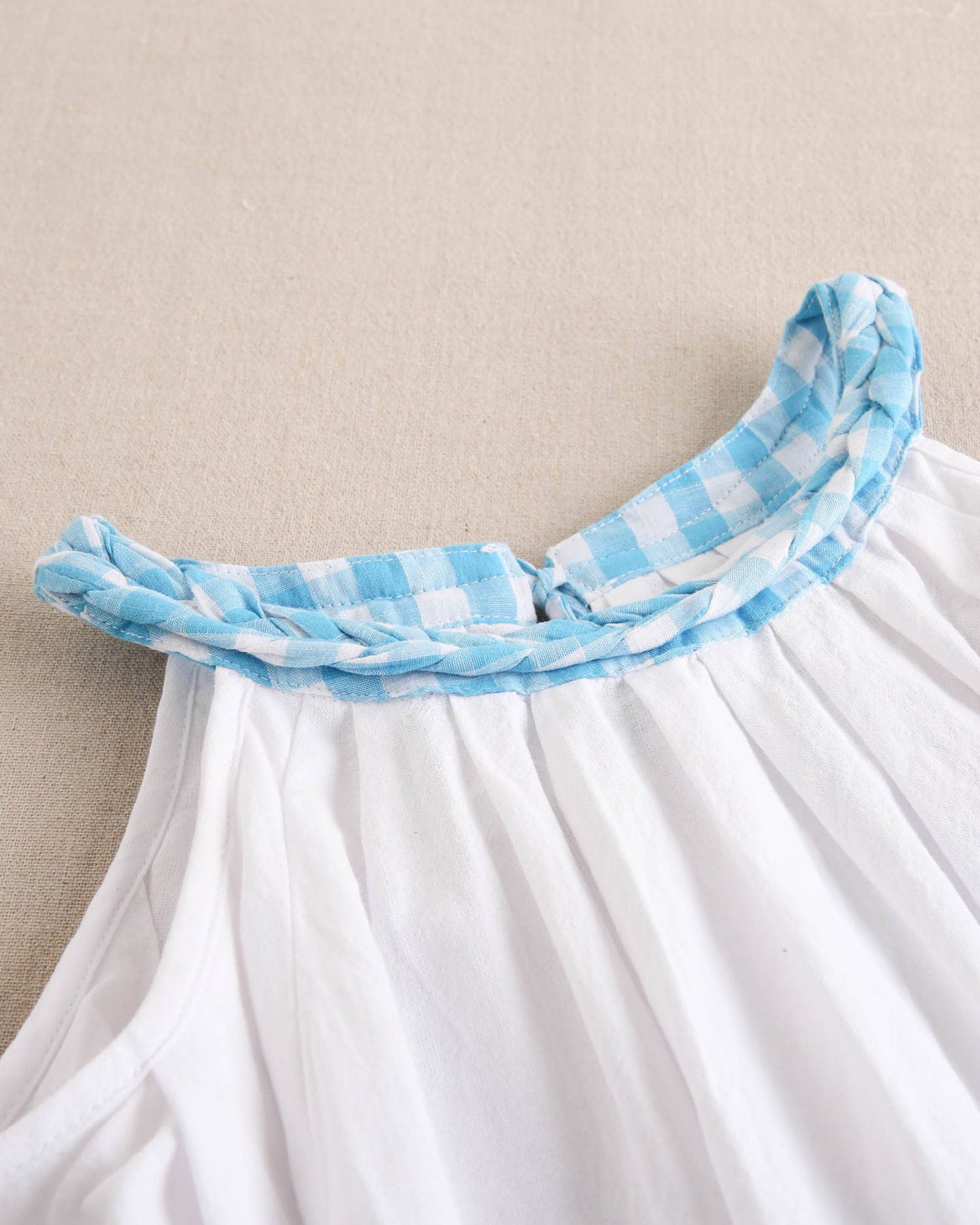 White Braided Halter Neck Blouse