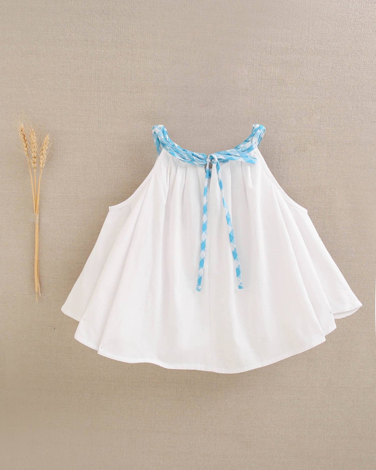 White Braided Halter Neck Blouse