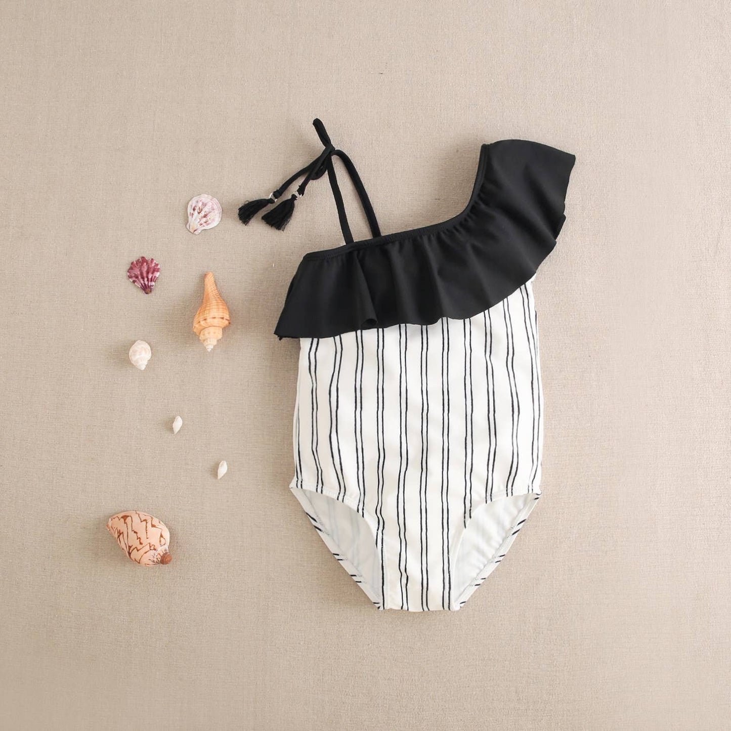 Black & White Stripe Swimsuit