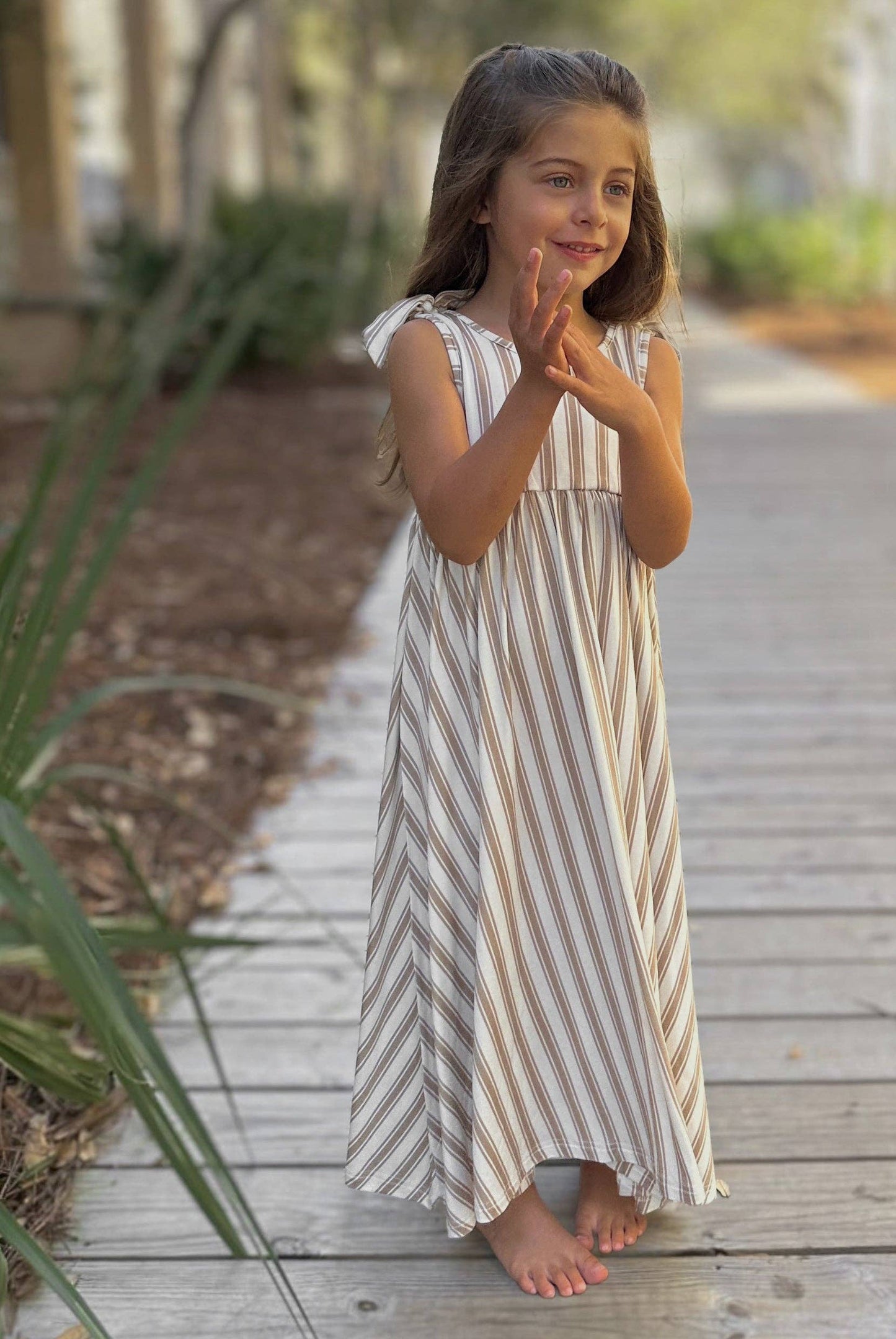 Liza Maxi Ash Stripe Dress