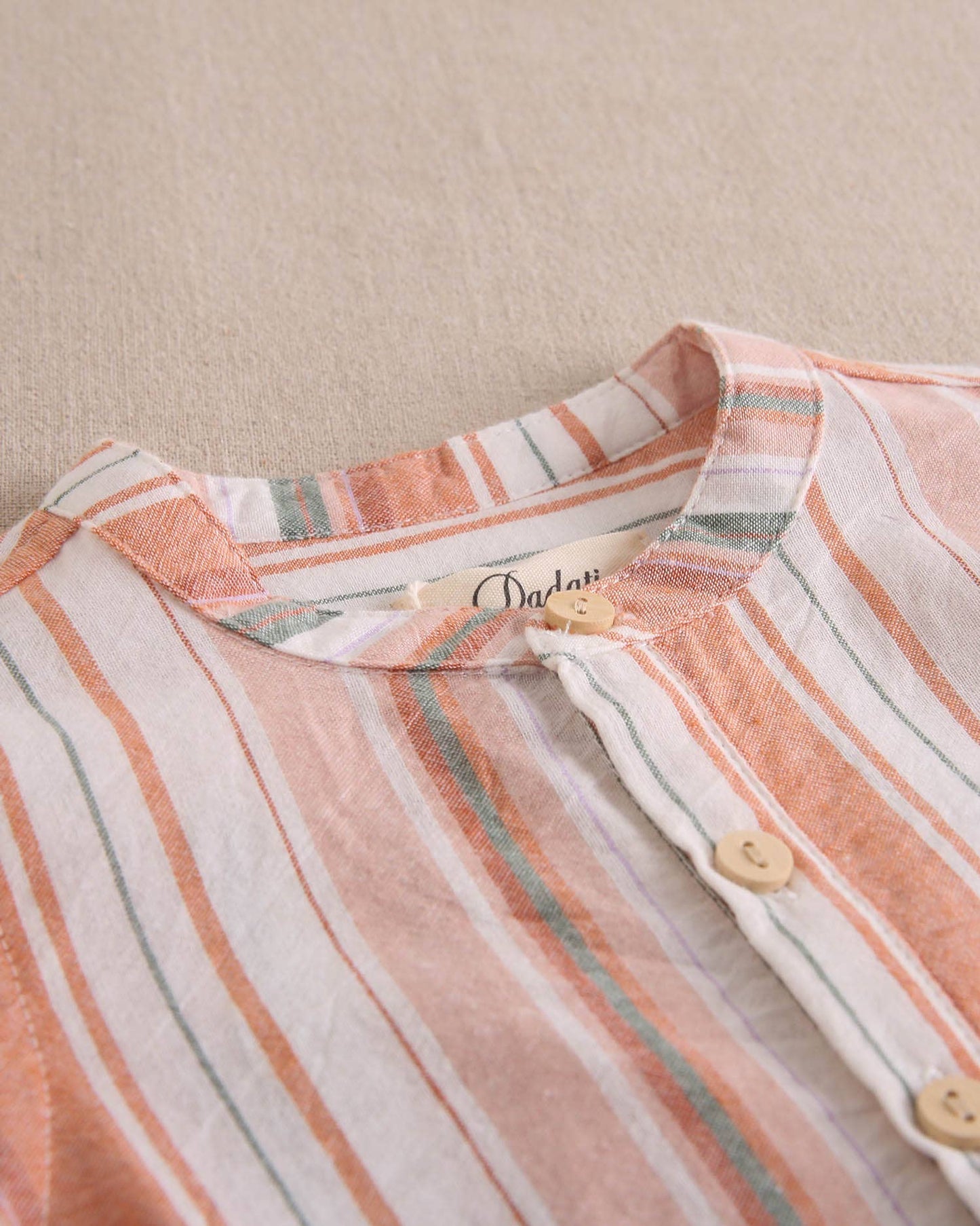 Striped Long Sleeved Shirt & White Short Set