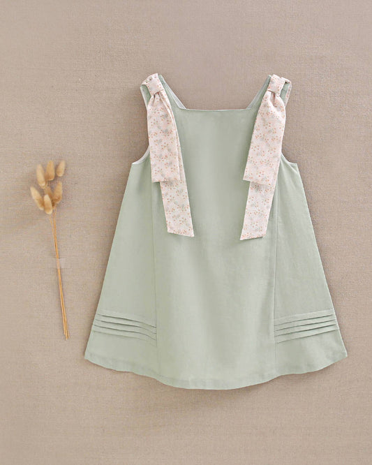 Green Dress With Contrasting Shoulder Straps
