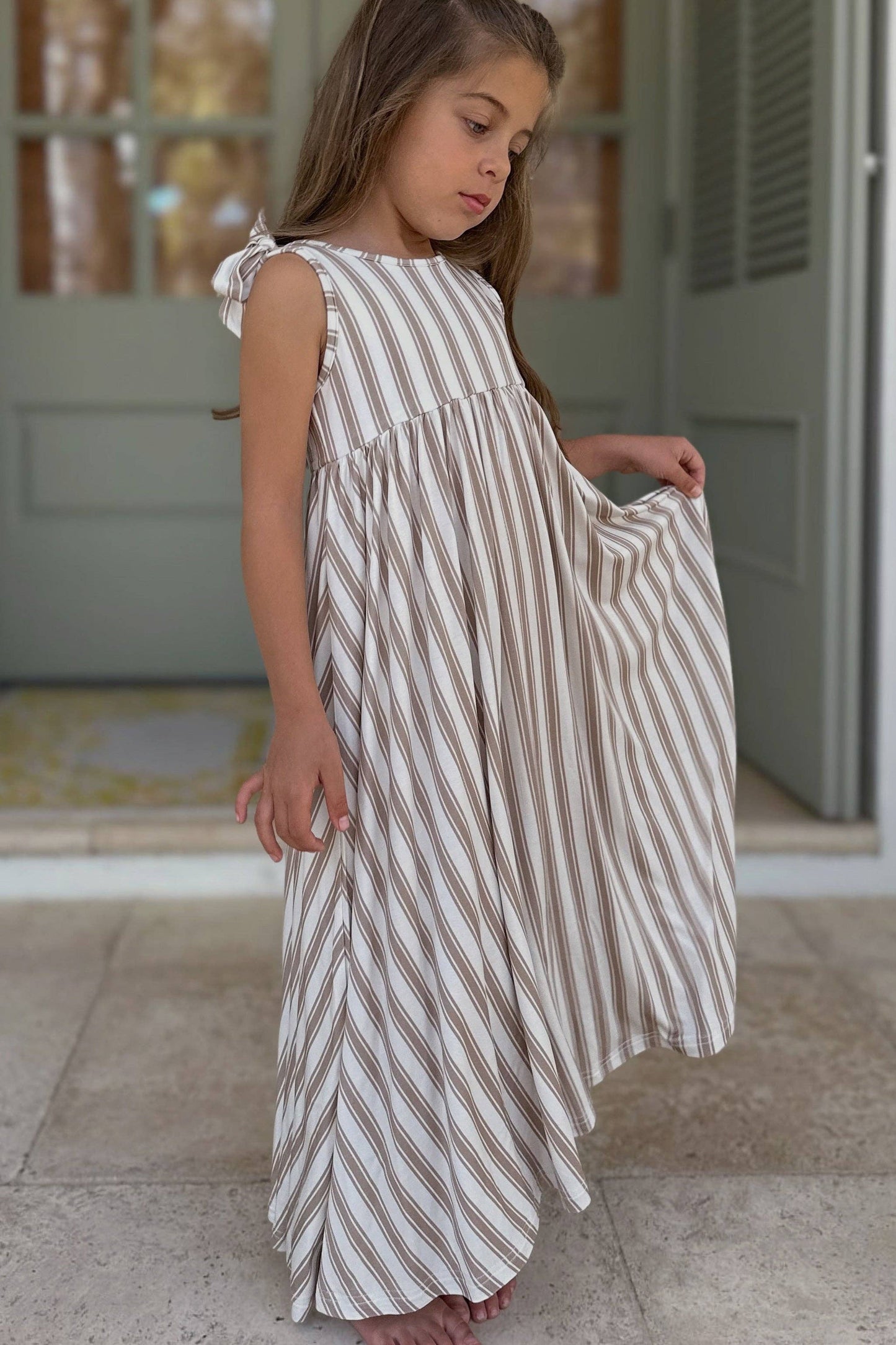 Liza Maxi Ash Stripe Dress