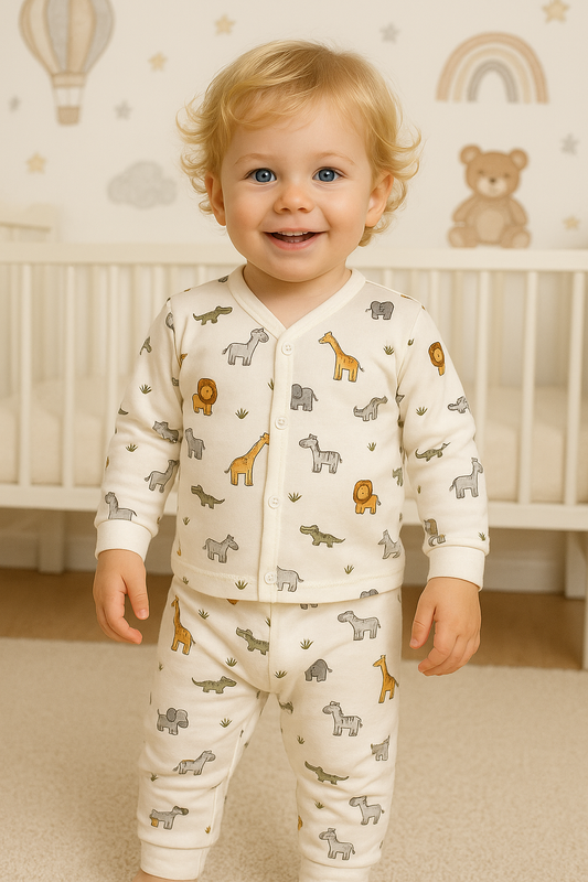 Safari Printed Organic Cotton Pyjama Set